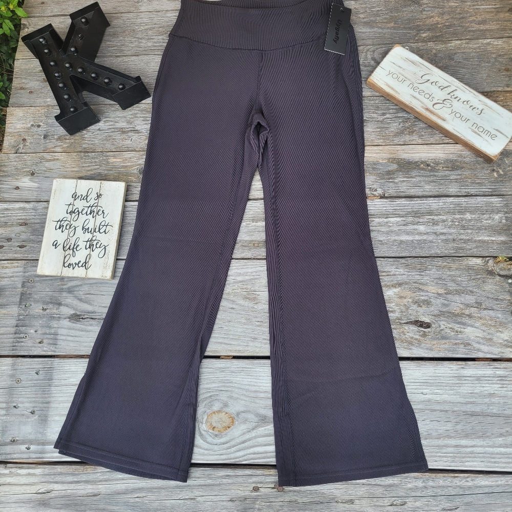 Uygafly Ribbed Wide Leg Yoga Pants